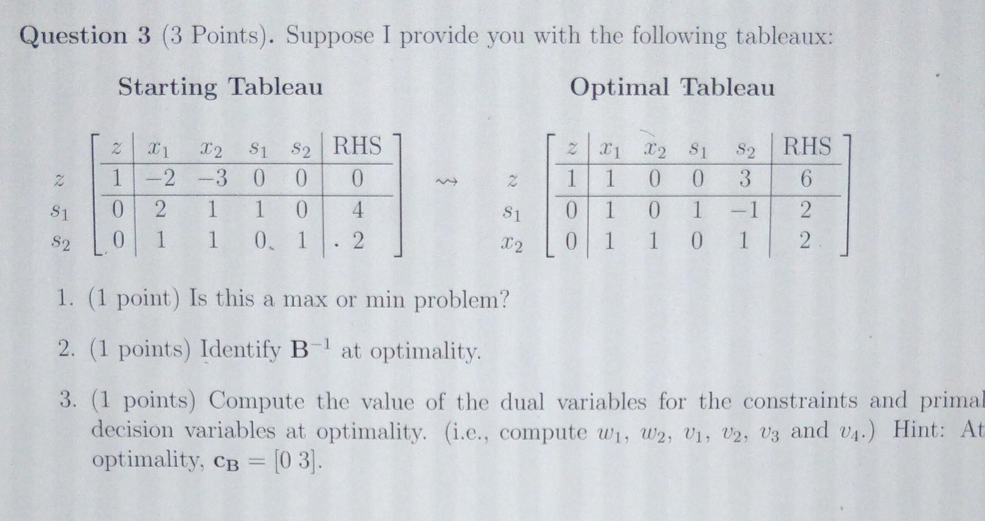 Solved Question 3 (3 Points). Suppose I provide you with the | Chegg.com