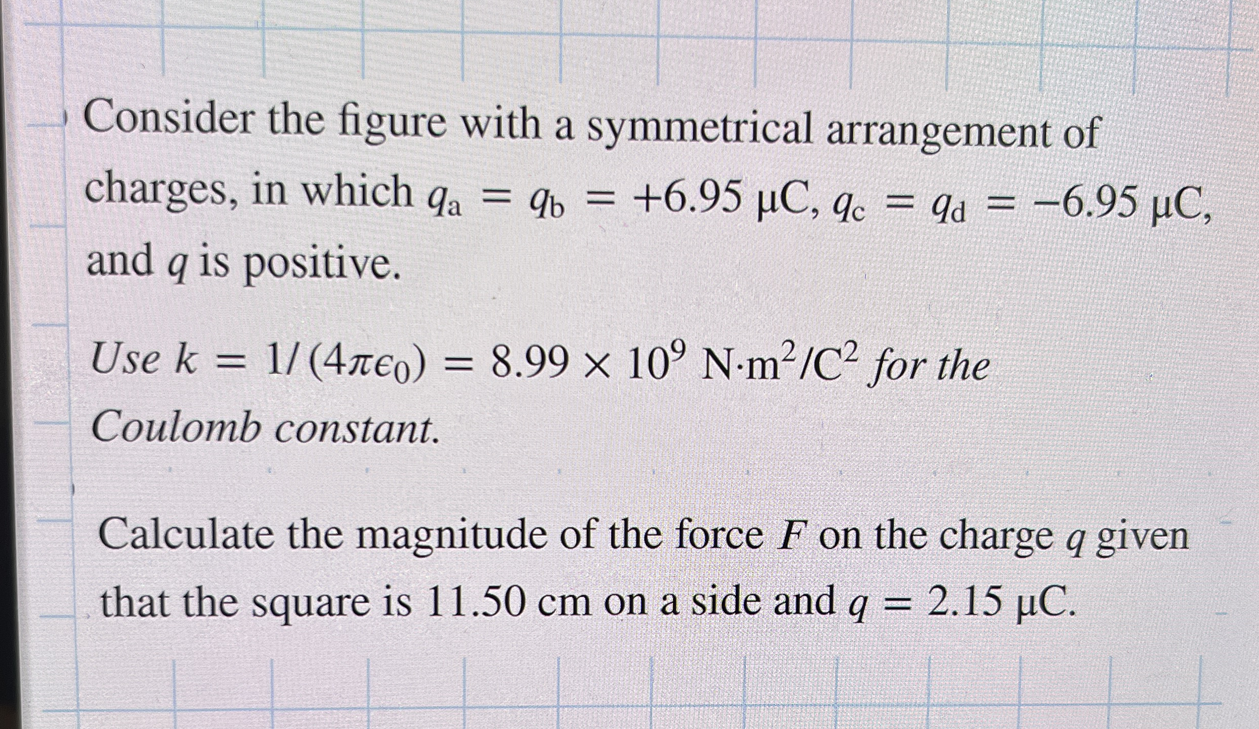 Solved Consider the figure with a symmetrical arrangement of | Chegg.com