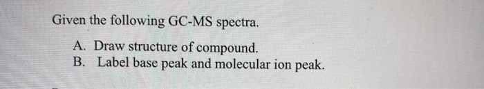 Solved Given the following GC-MS spectra. A. Draw structure | Chegg.com