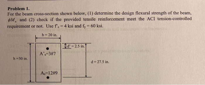 Solved Problem 1. For The Beam Cross-section Shown Below, | Chegg.com