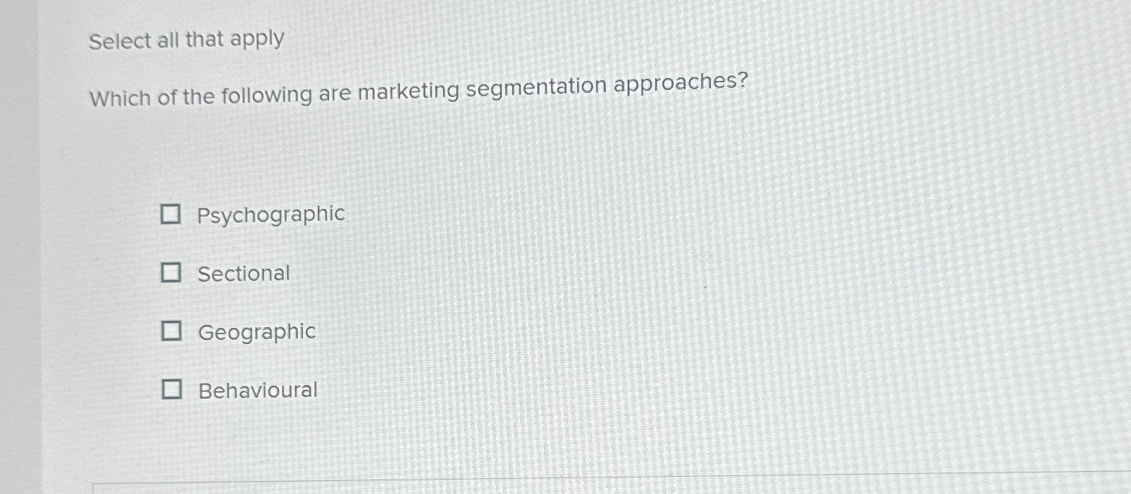 Solved Select all that applyWhich of the following are | Chegg.com