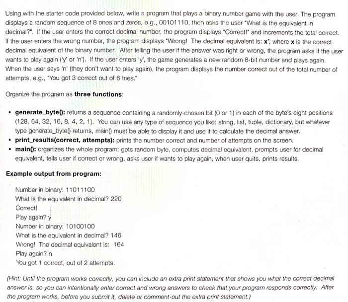 Solved Using with the starter code provided below, write a | Chegg.com