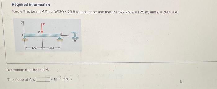 Solved Required information Know that beam AB Is a W130 | Chegg.com