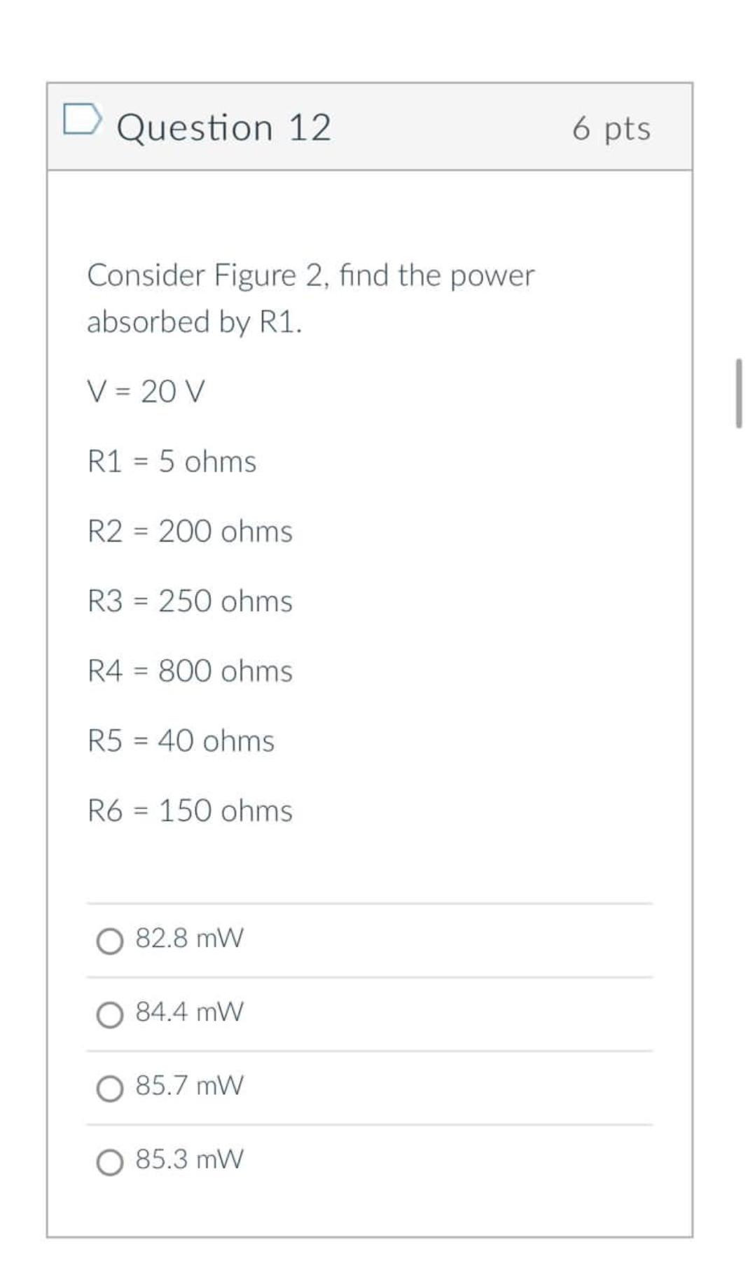 Solved Ri R2 R3 + V R4 w RS R6 Figure 2: Group 2 Questions | Chegg.com