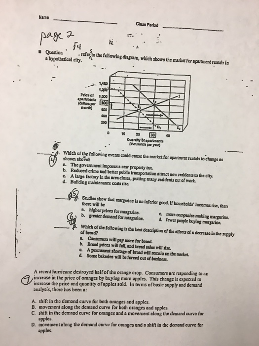 Solved HOMEWORK SET 4A MARKETS IN ACTION 1 Question 1 refers | Chegg.com