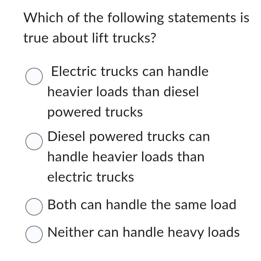 Heavy Loads Questions Solved Which of the following statements is true about lift | Chegg.com