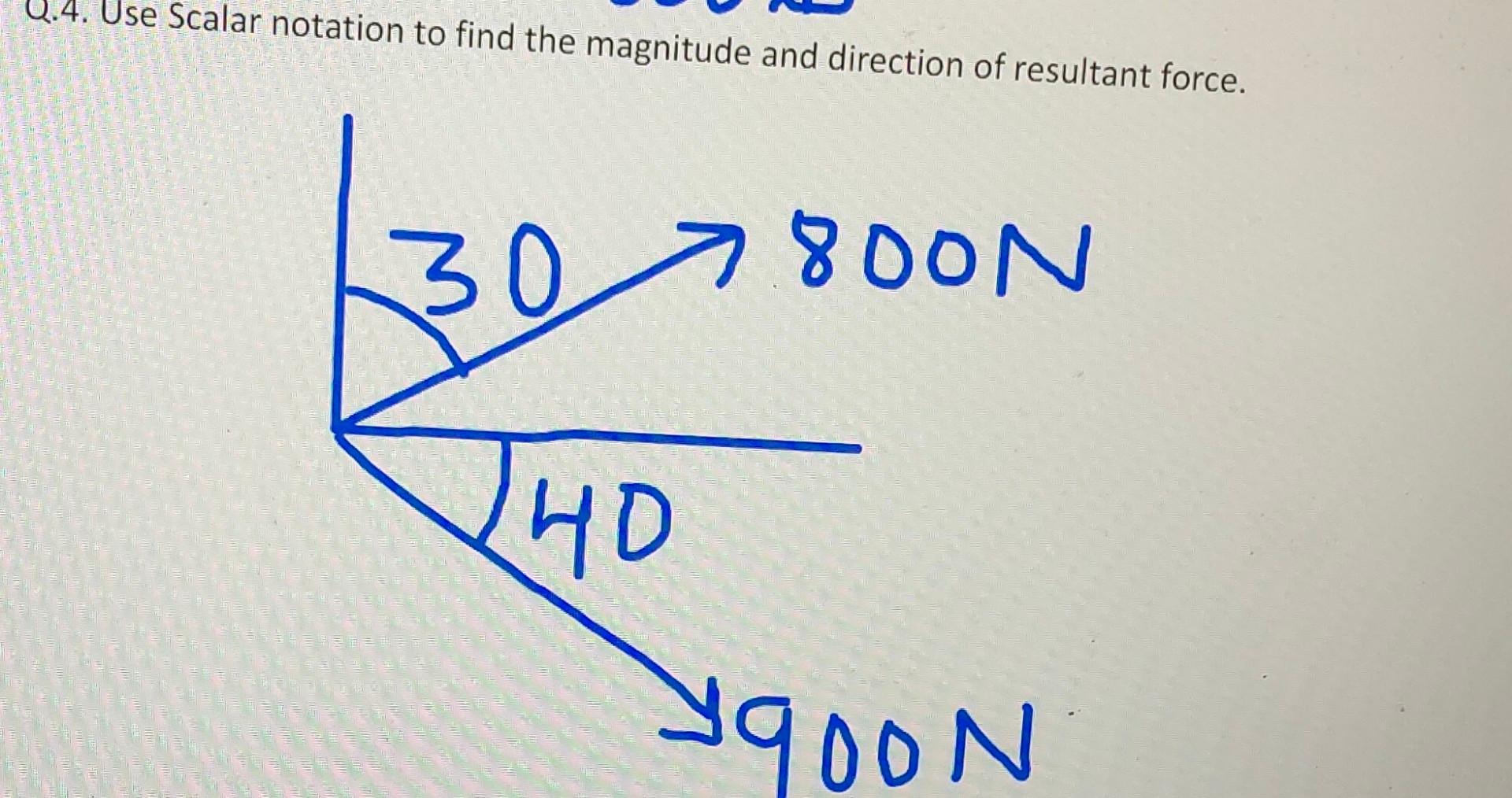 Solved q 4 use scalar notation to find the magnitude and chegg