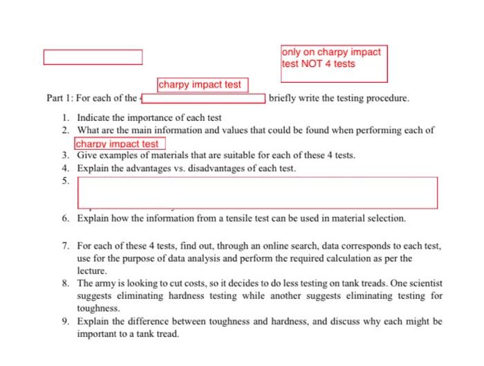 Solved Only On Charpy Impact Test Not 4 Tests Charpy Impa Chegg Com