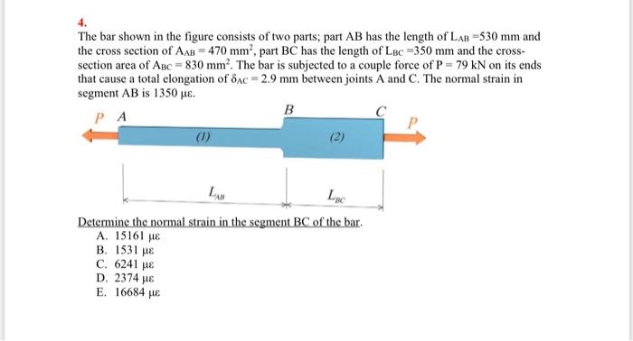 Solved The bar shown in the figure consists of two parts; | Chegg.com