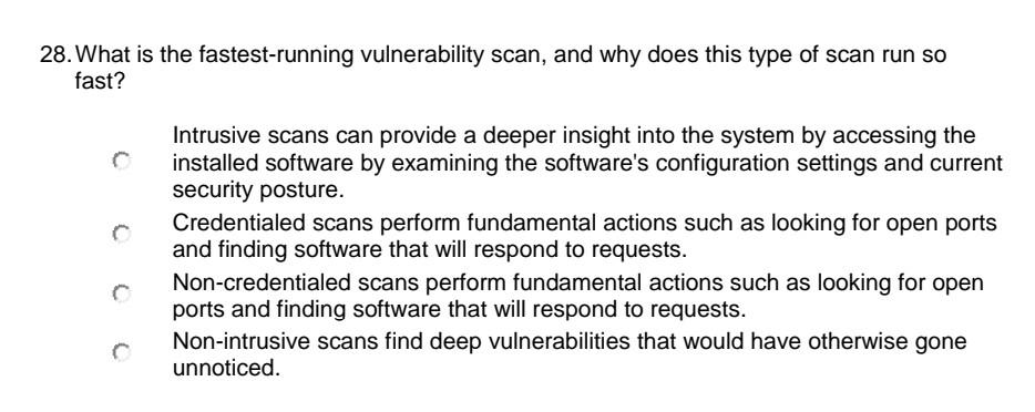 What is the fastest running vulnerability scan?