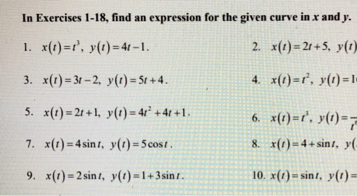 Solved In Exercises 1-18, find an expression for the given | Chegg.com