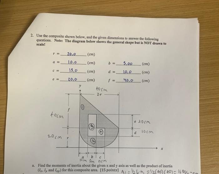 Solved 2. Use the composite shown below, and the given | Chegg.com