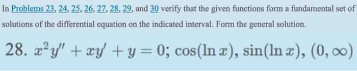 Solved In Problems 23, 24, 25, 26, 27, 28, 29, and 30 verify | Chegg.com
