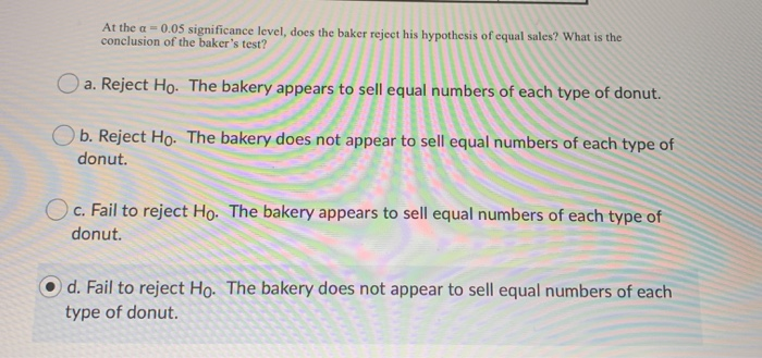 Solved A new baker assumes that people consume different | Chegg.com