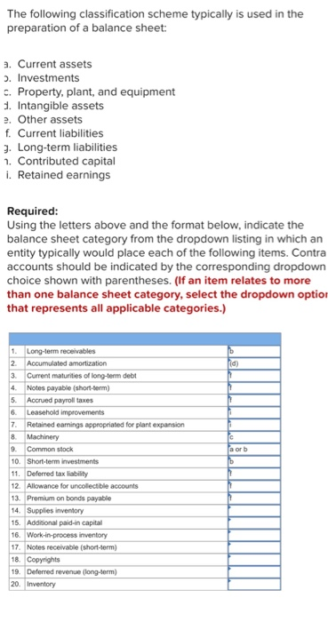 Solved The following classification scheme typically is used | Chegg.com