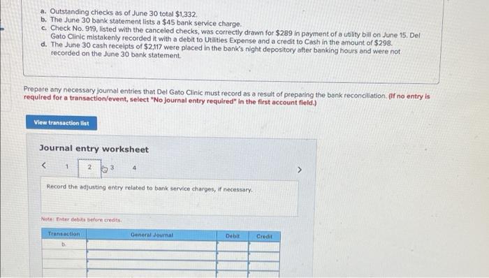 Solved Del Gato Clinic&rsquo;s cash account shows an $13,654 debit 