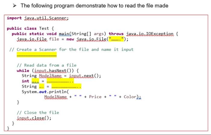 Solved > The following program demonstrate how to create and | Chegg.com