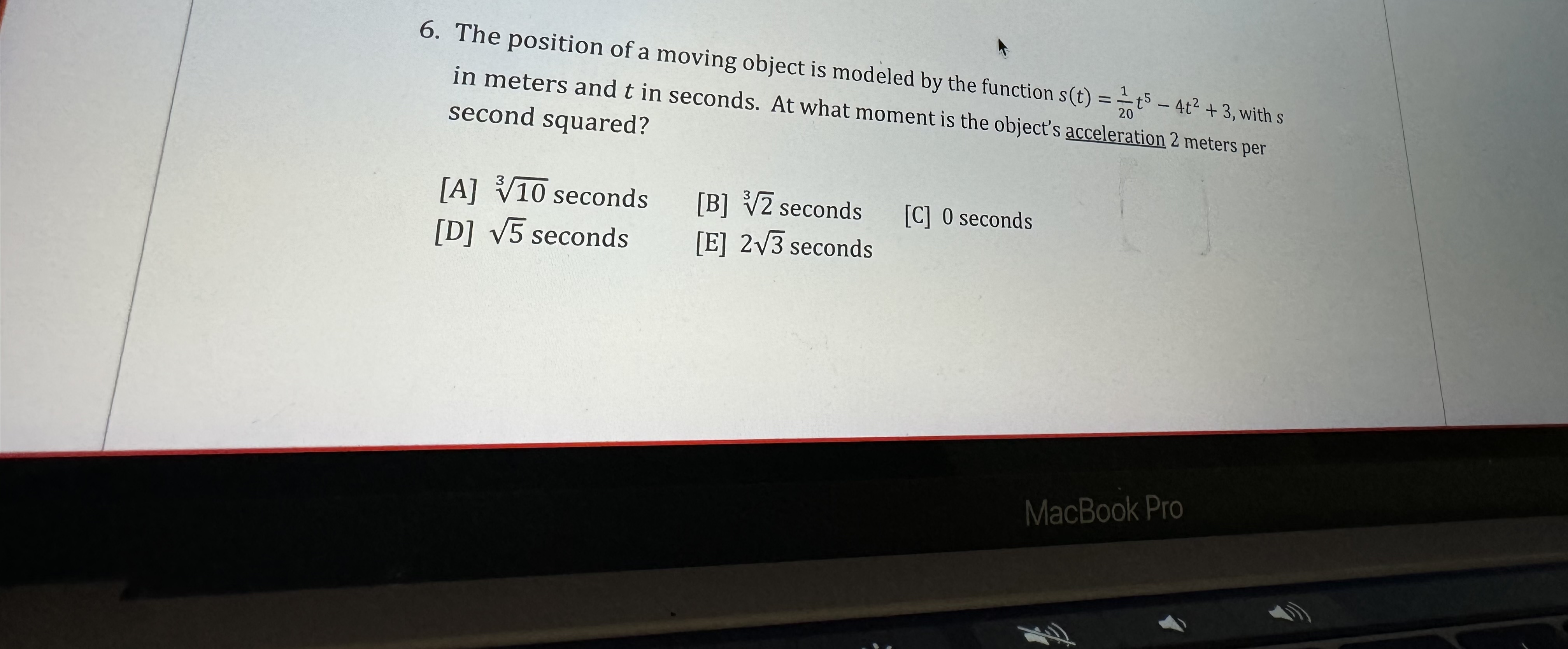 Solved The position of a moving object is modeled by the | Chegg.com