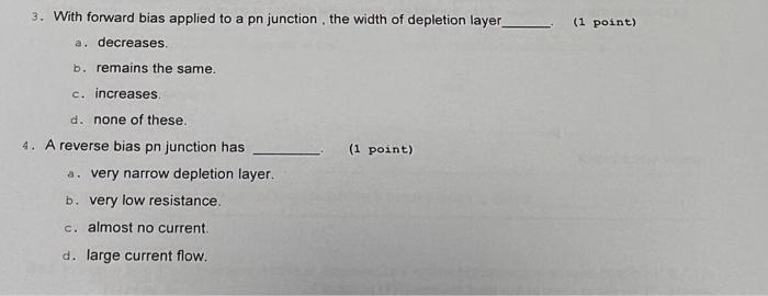Solved 3. With forward bias applied to a pn junction, the | Chegg.com