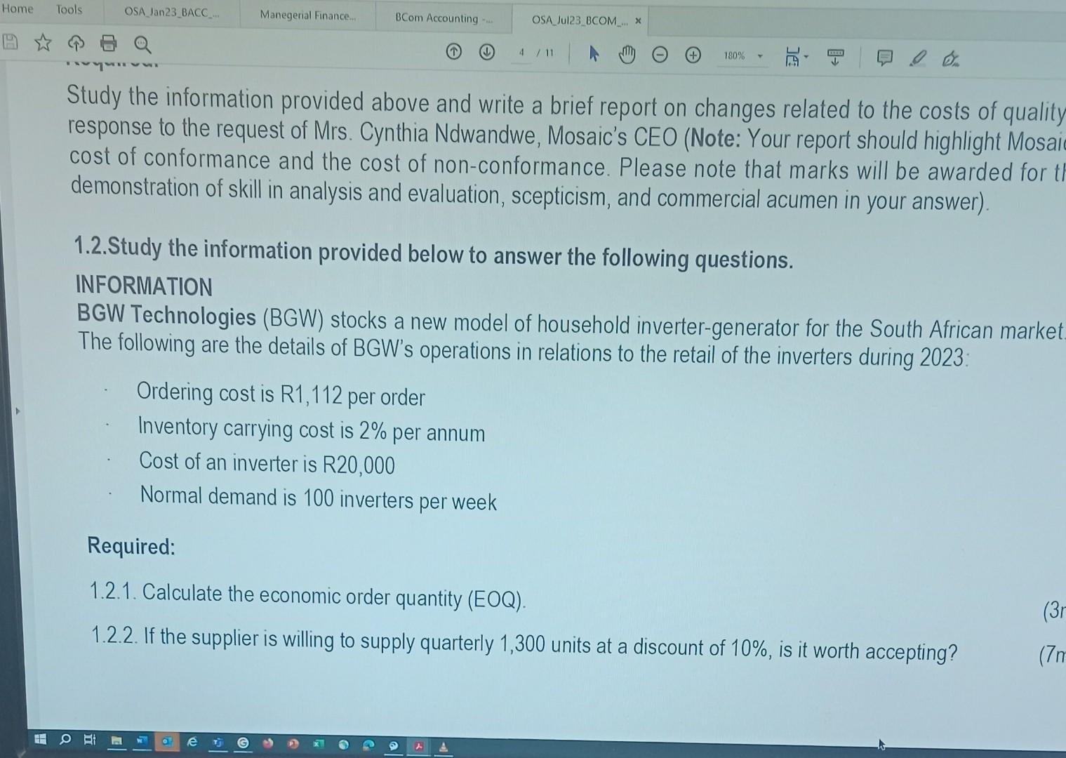 Solved Study the information provided above and write a | Chegg.com