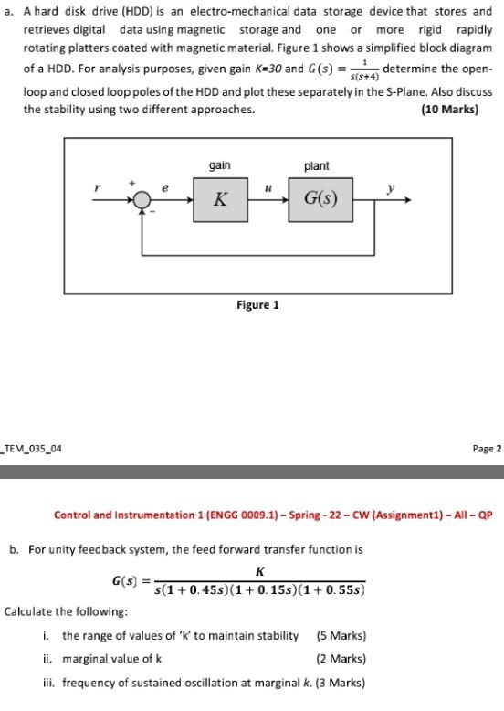 Solved a. A hard disk drive (HDD) is an electro-mechanical | Chegg.com
