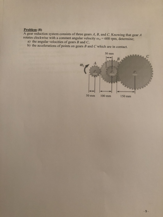 Solved Problem (8) A gear reduction system consists of three