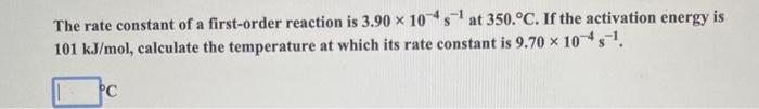 Solved The rate constant of a first-order reaction is | Chegg.com