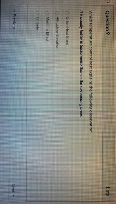 Solved D Question 5 1 pts Which temperature control best | Chegg.com