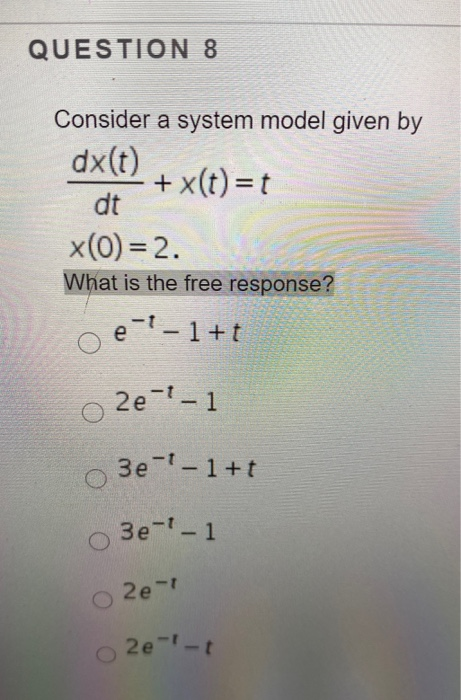 Solved consider a system model given by | Chegg.com
