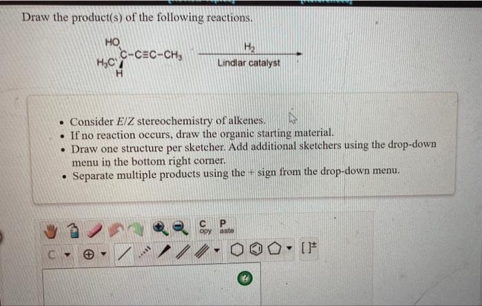 Solved Draw the product(s) of the following reactions. HO | Chegg.com