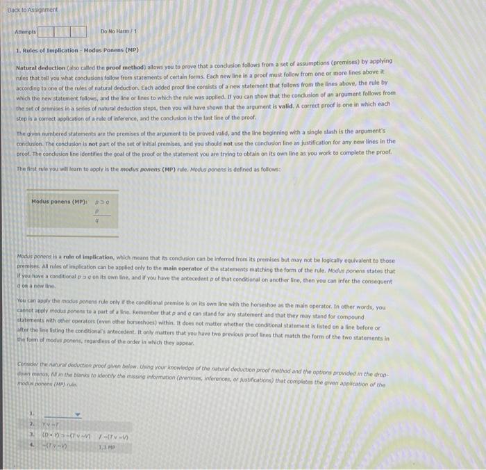 Solved Back to Assignment Attempts Do No Hamm / 1 1. Rules | Chegg.com