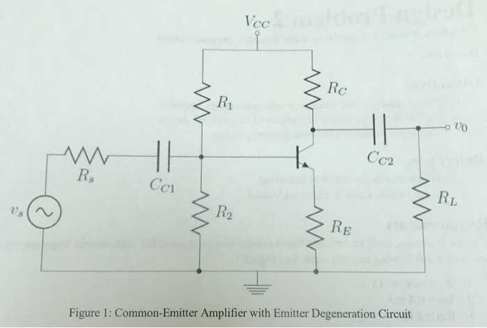 Solved design of a common emitter amplifier with emitter | Chegg.com