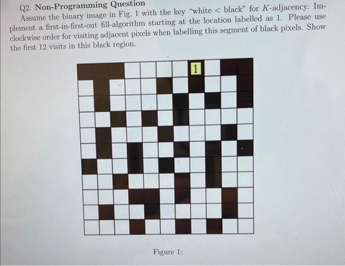 Solved Assume The Binary Image In Fig. 1 With The Key "white | Chegg.com