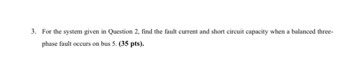 Solved 3. For the system given in Question 2, find the fault | Chegg.com