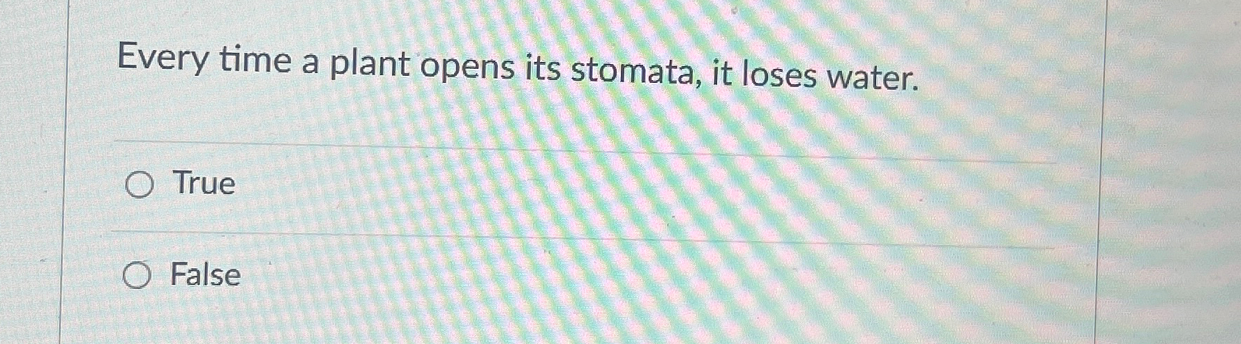 Solved Every time a plant opens its stomata, it loses | Chegg.com
