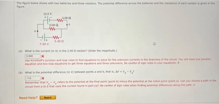 Solved The Figure Below Shows With Two Batteries And Three | Chegg.com