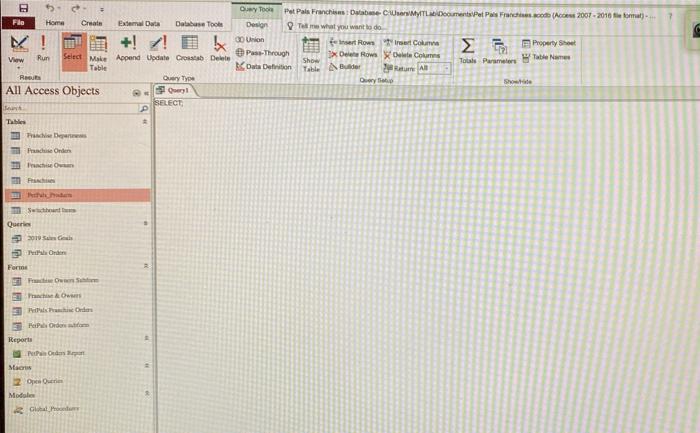 Solved View the query in SQL view. Enter the SQL code so | Chegg.com