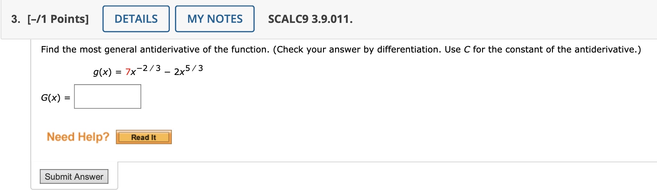 Solved Find the most general antiderivative of the function. | Chegg.com