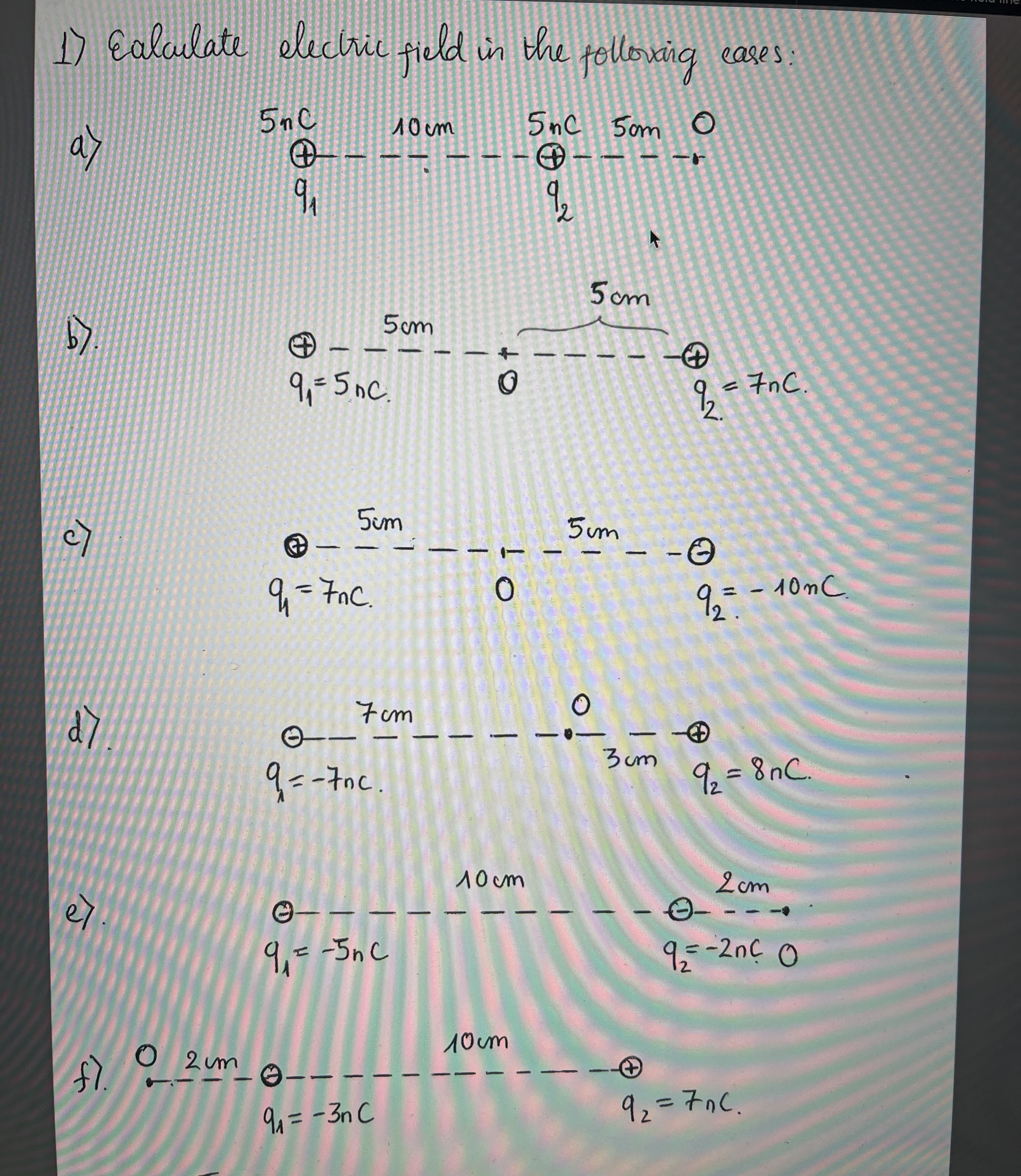 Solved Calculate electric field for the following cases | Chegg.com