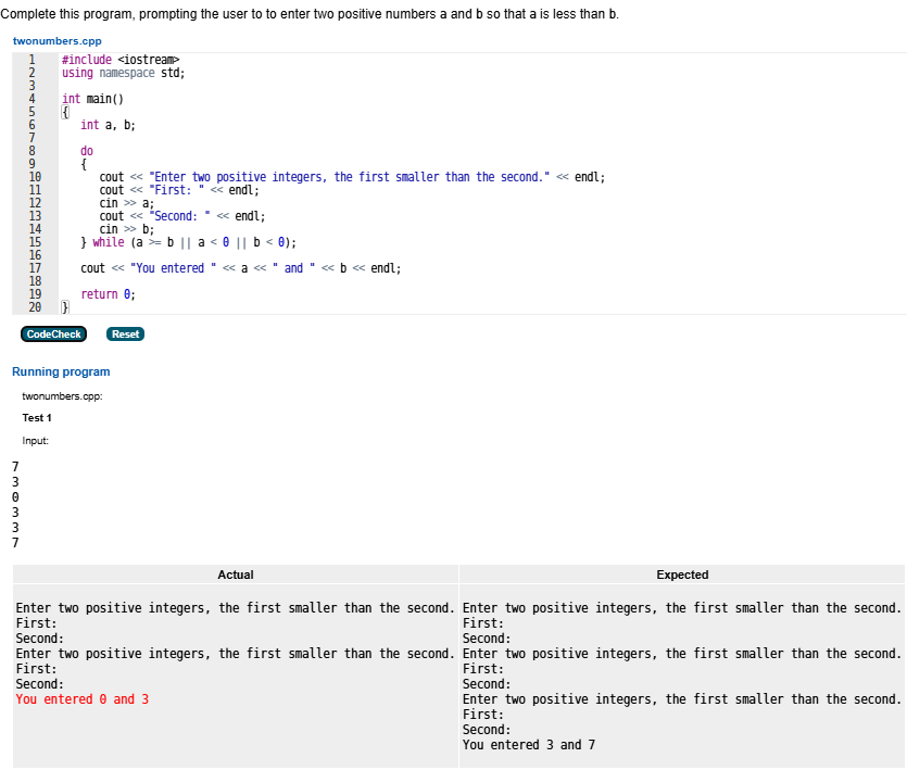 Solved I need help in c++. ﻿I also included the expected | Chegg.com