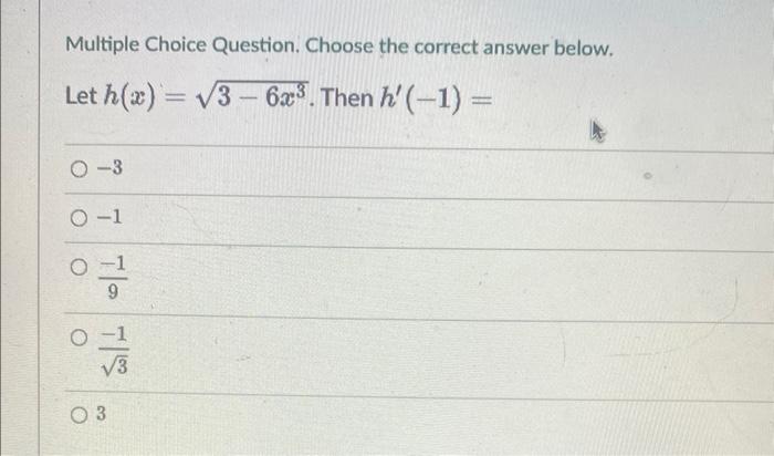 Solved Multiple Choice Question. Choose the correct answer | Chegg.com