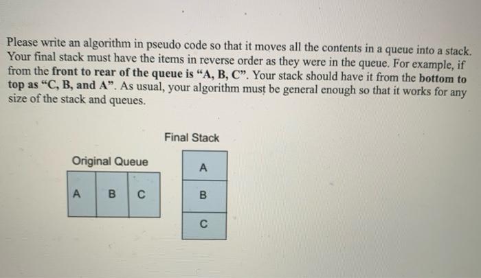 Solved Please write an algorithm in pseudo code so that it | Chegg.com