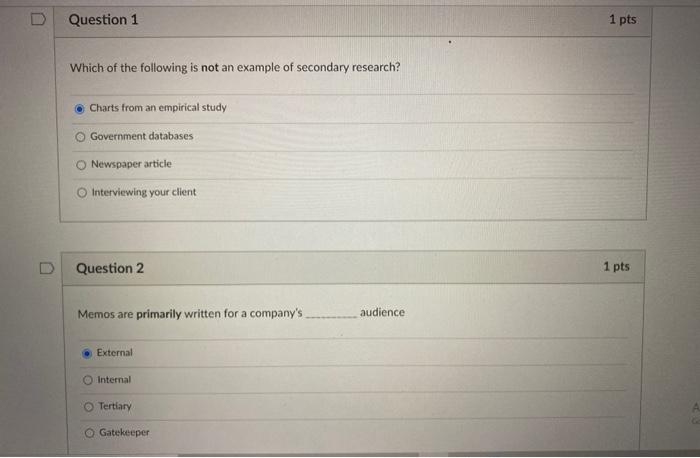 Solved U Question 1 1 pts Which of the following is not an | Chegg.com