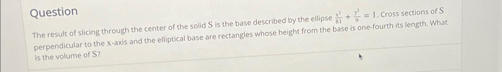 Solved QuestionThe result of slicing through the center of | Chegg.com