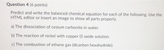 Solved Write balanced chemical equations for eachPlease use | Chegg.com