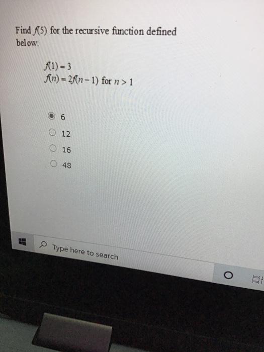 Solved Find f(5) for the recursive function defined below: | Chegg.com