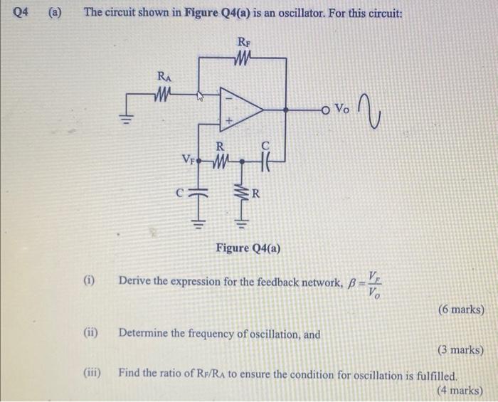 Solved a) The circuit shown in Figure Q4(a) is an | Chegg.com