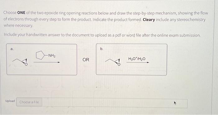 Solved Choose ONE of the two epoxide ring opening reactions | Chegg.com