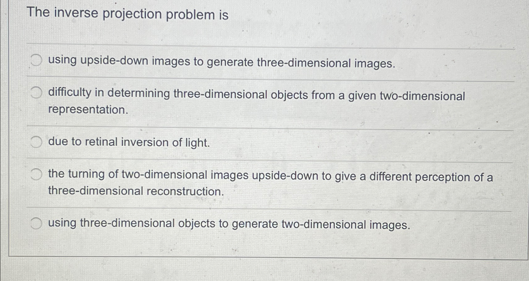 Solved The inverse projection problem isusing upside-down | Chegg.com