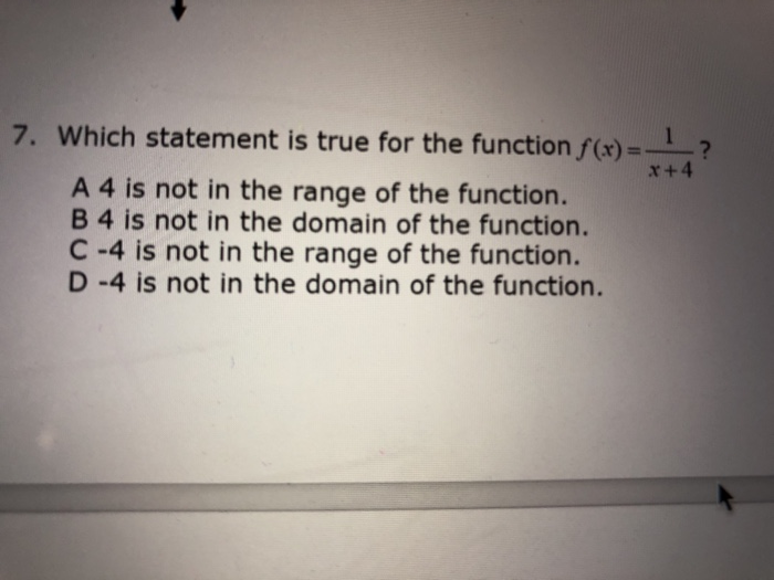 Solved 7. Which statement is true for the function f(x) = | Chegg.com